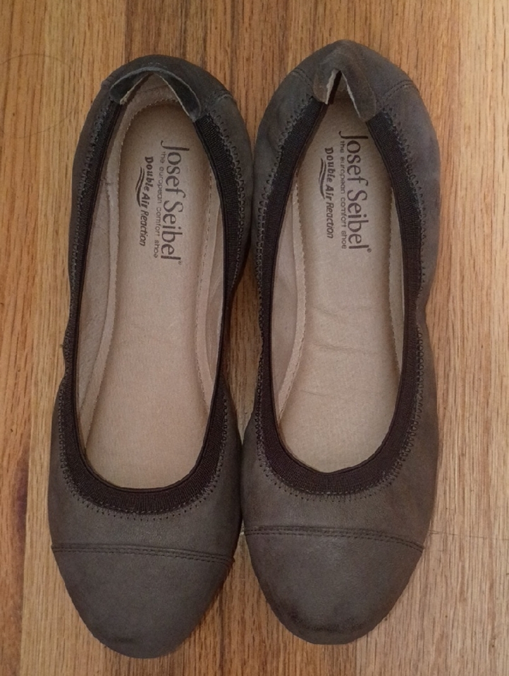 Josef Seibel Women's Taupe Slip-On Ballet Flats Size 38